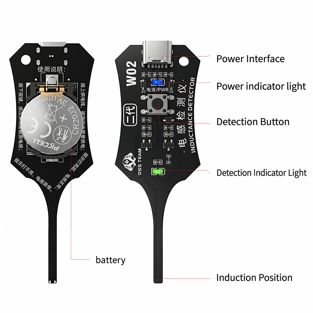 Co Detector Plug - DC 5V Inductance Tester Motherboard Coil