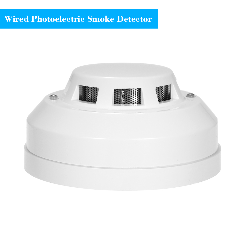Smoke Detector Interconnected - Wired Photoelectric Smoke Detector High Sensitive