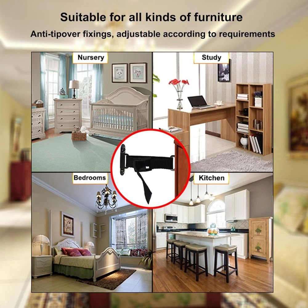Earthquake Anchor Strap - Easy Install Earthquake Proof Furniture Anchors