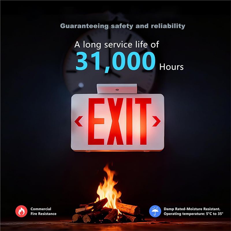 【A10R】Red Exit Sign With Emerg - Emergency Exit Sign ulasan dan harga