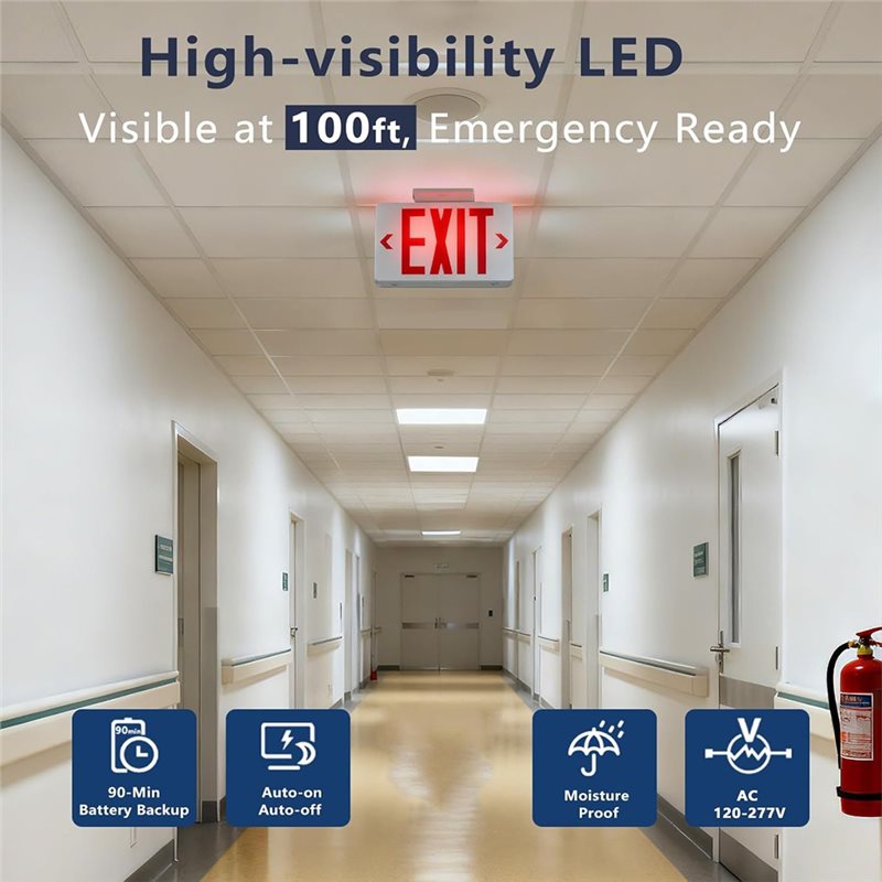 【A10R】Red Exit Sign With Emerg - Emergency Exit Sign ulasan dan harga