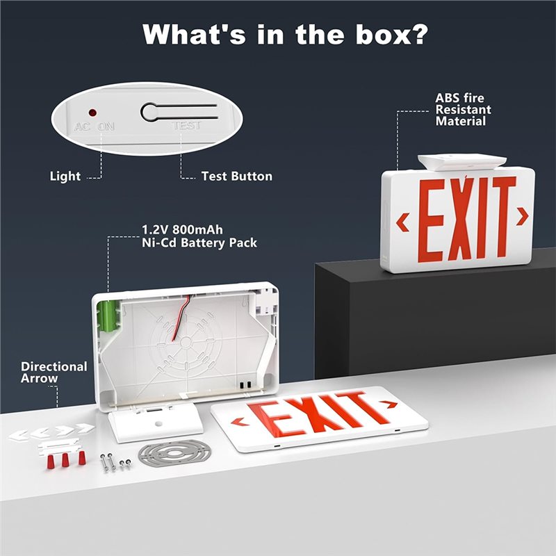 【A10R】Red Exit Sign With Emerg - Emergency Exit Sign ulasan dan harga