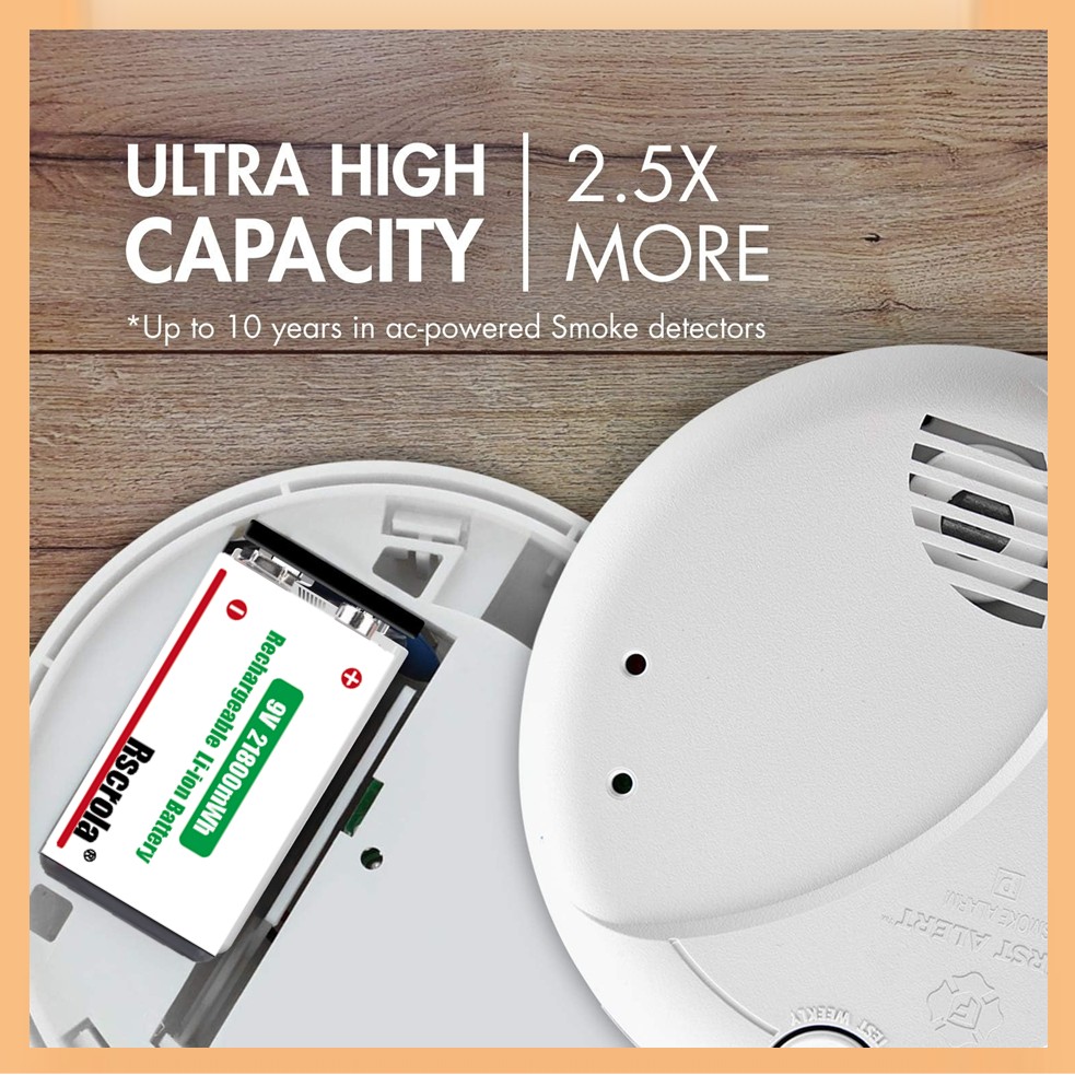 Rechargeable 9V Battery, 21800 - Smoke Detector Interconnected ulasan dan harga