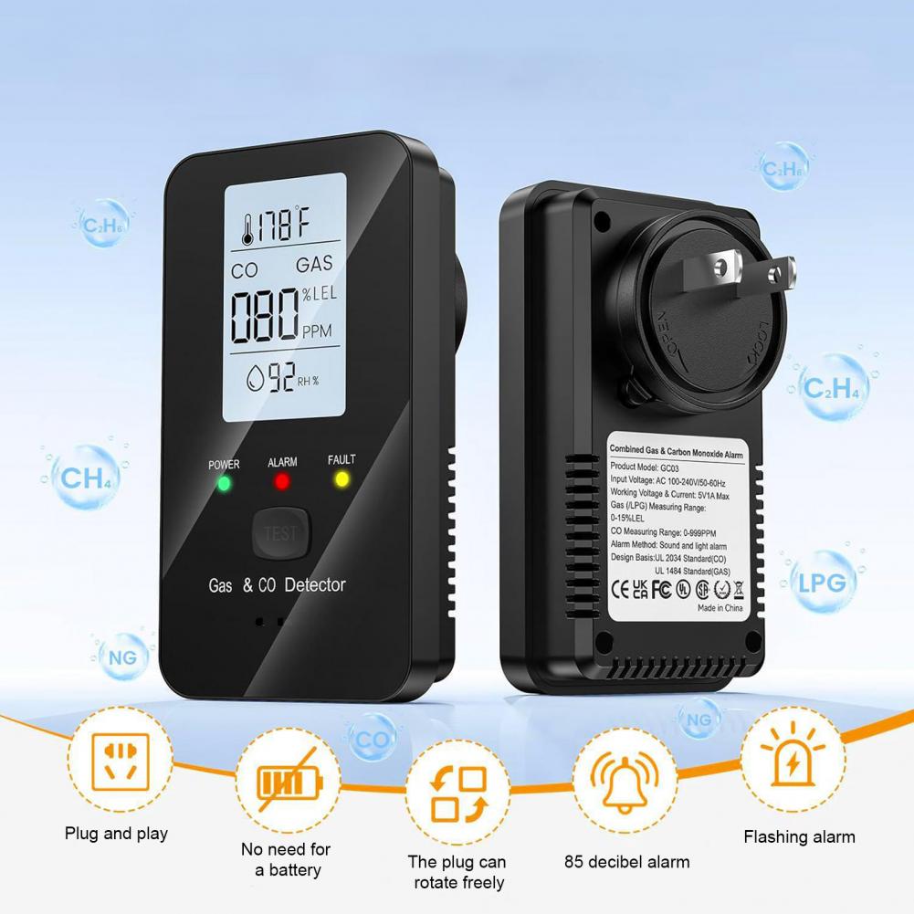 Natural Gas & Carbon Monoxide  - Co Detector Plug ulasan dan harga