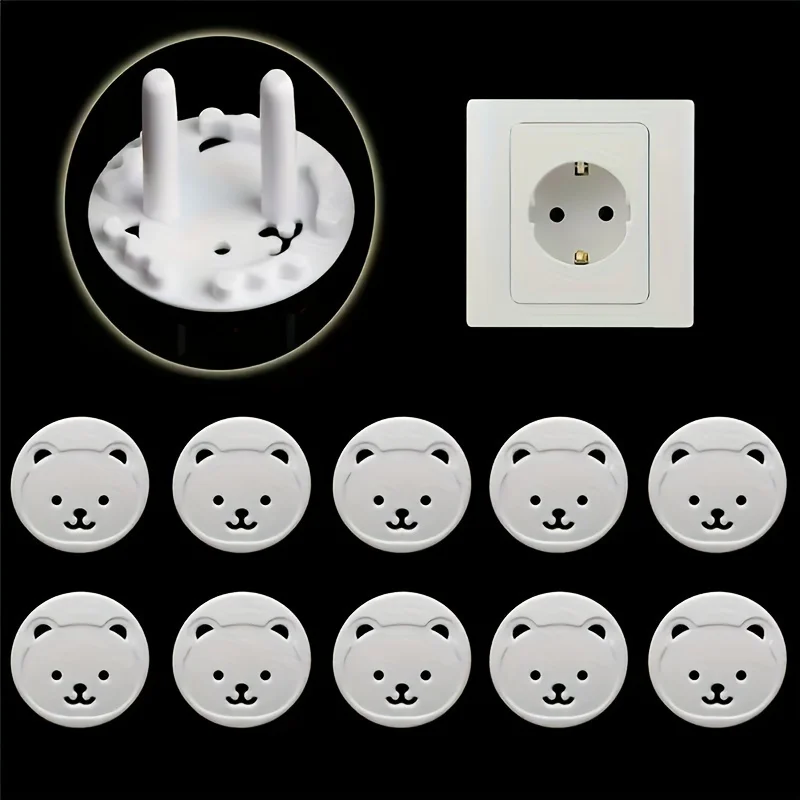 10pcs Bear EU Power Socket Ele - Outlet Cover Baby ulasan dan harga